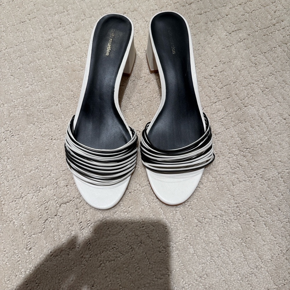 Reformation Sedonia Black and White Women's Heeled Sandals- 10 NWOT